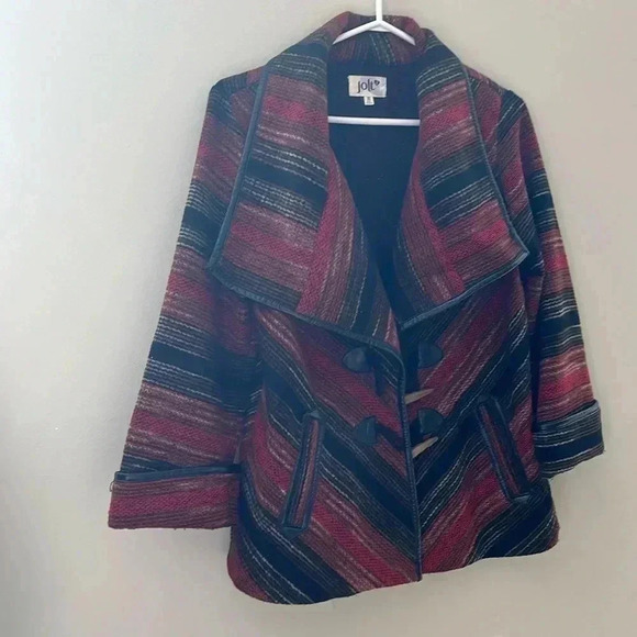 ❤️2/$50❤️[XS]Jolt Aztec Mexican Pattern  V Neck Tied Button Light Jacket - Picture 2 of 9